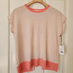 Duffy Cashmere Boxy Sweater Pink Orange Sleeveless Soft Feminine Pastel Cute